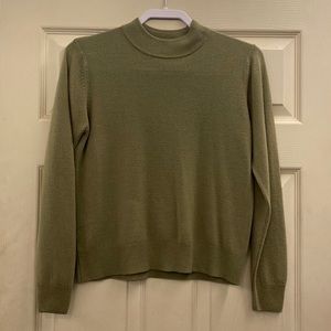 Olive green sag harbor petite long sleeve sweater